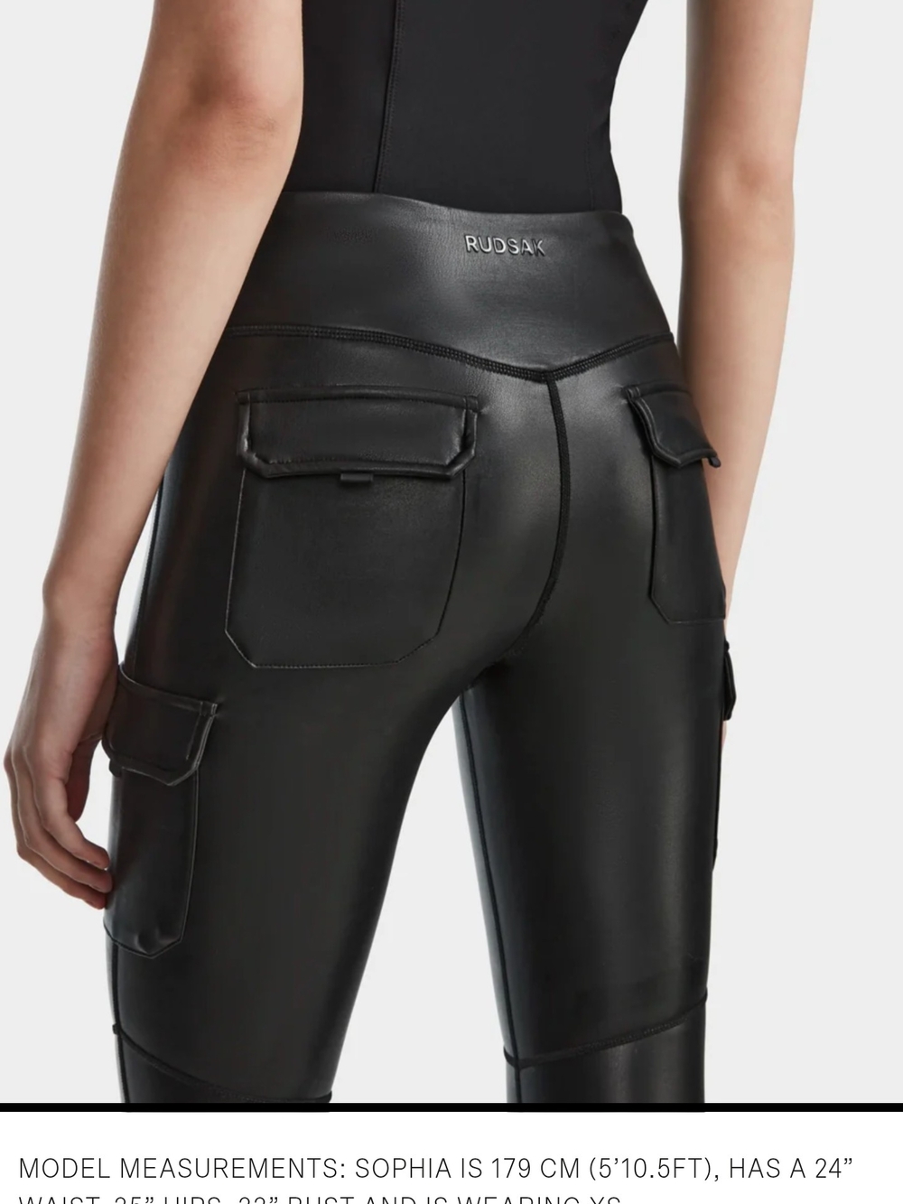 RUDSAK Black Faux Leather Cargo Leggings - Picture 1 of 7